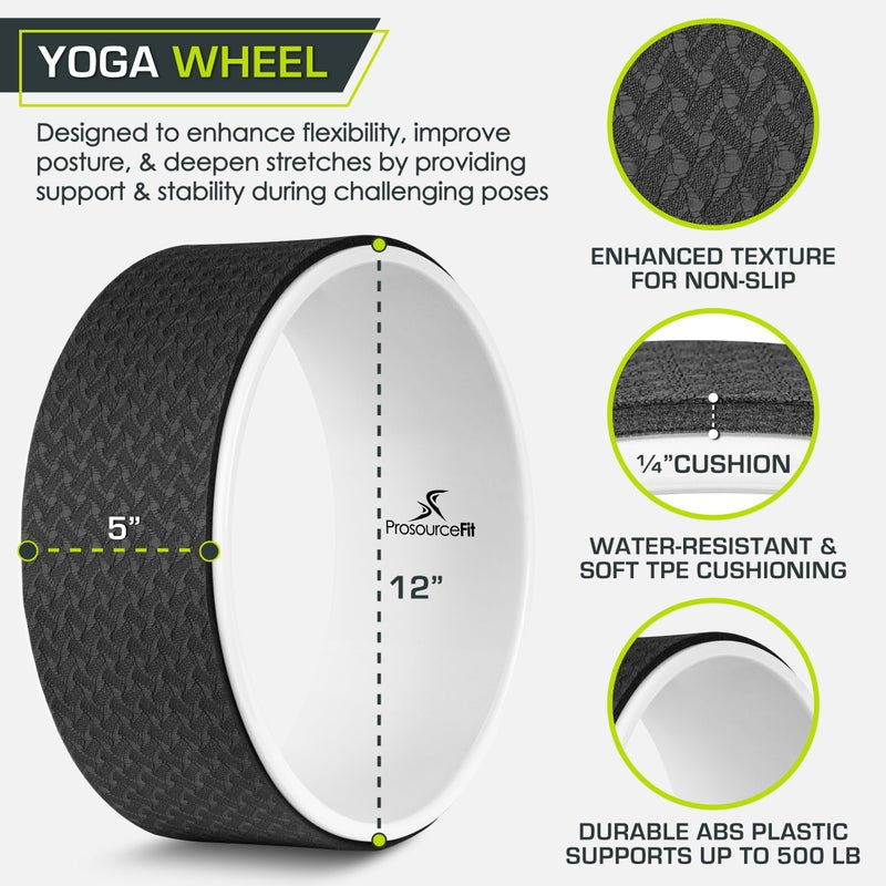 ProsourceFit Yoga Wheel Prop 12â€ for Improving Yoga Poses, Backbends, Flexibility, Balance, Stretching, Relaxation - Image 2